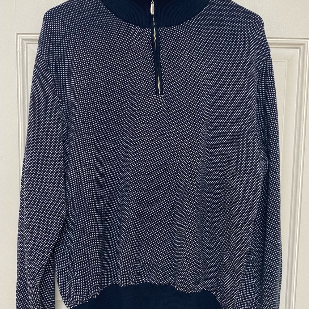 M Maus & Hoffman Mens Black
Houndstooth Pima Cotton 1/4 Zip
Pullover Size Medium - Picture 2 of 11